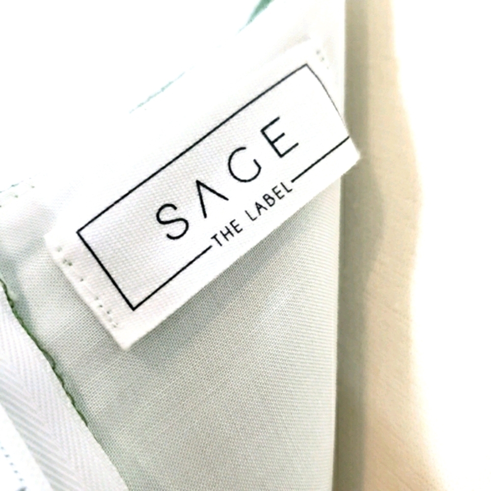 Sage The Label Spaghetti Strap Faux Wrap Dress Sage Green Size M - Picture 6 of 6